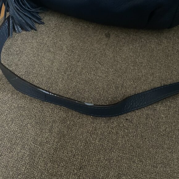 Michael Kors Navy Leather Tassel Crossbody Bag - Picture 14 of 14